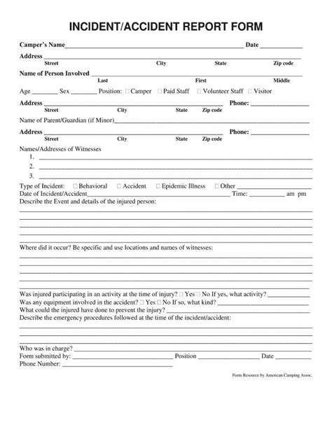 commercial vehicle accident report form template